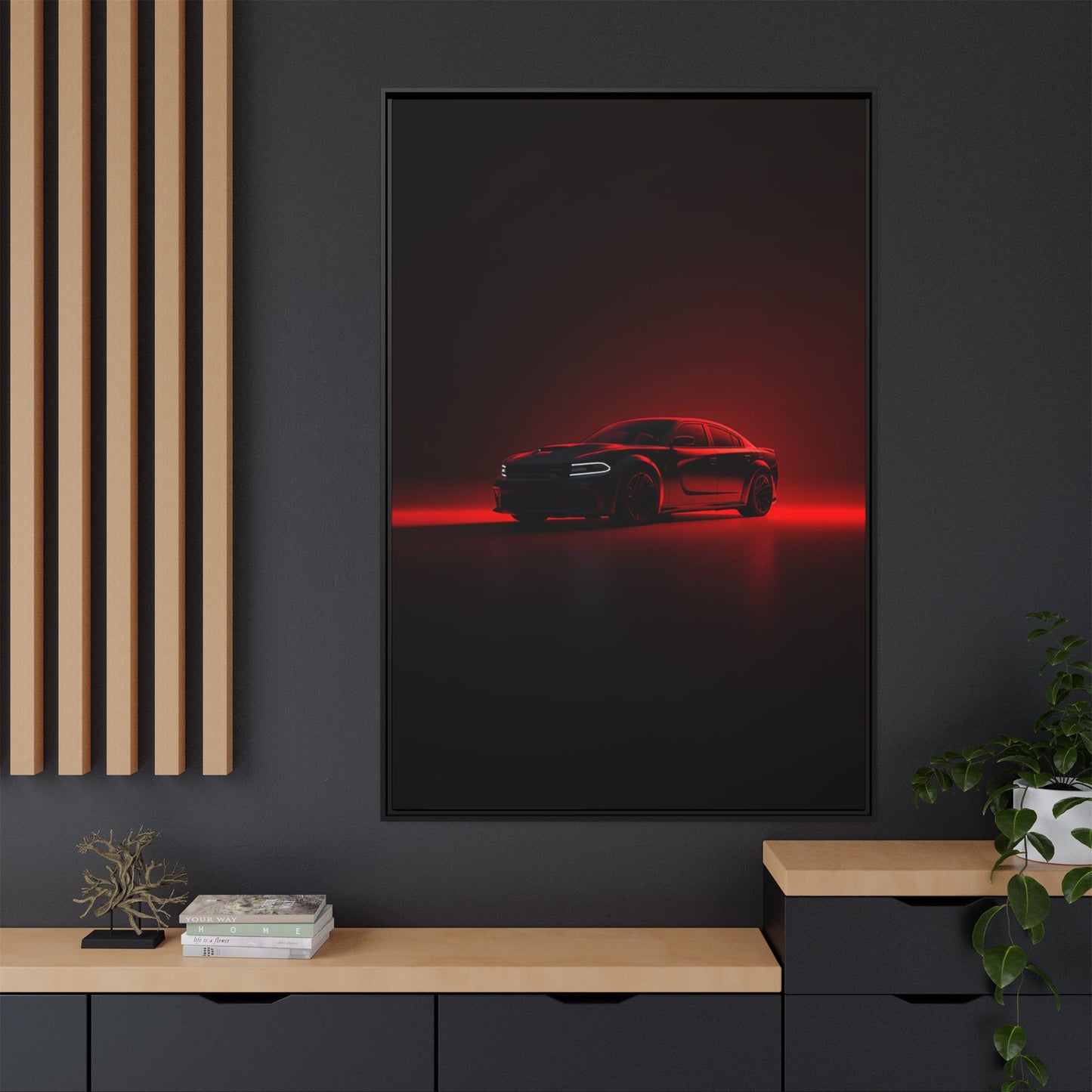 Dodge Charger Hellcat – Supercharged Sedan Silhouette | Luxury Matte Canvas
