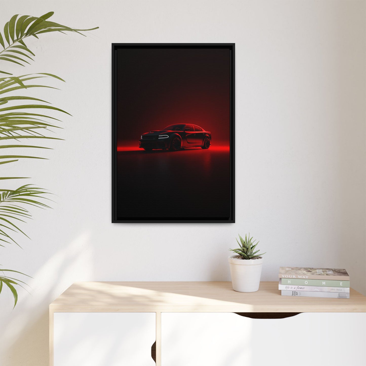 Dodge Charger Hellcat – Supercharged Sedan Silhouette | Luxury Matte Canvas