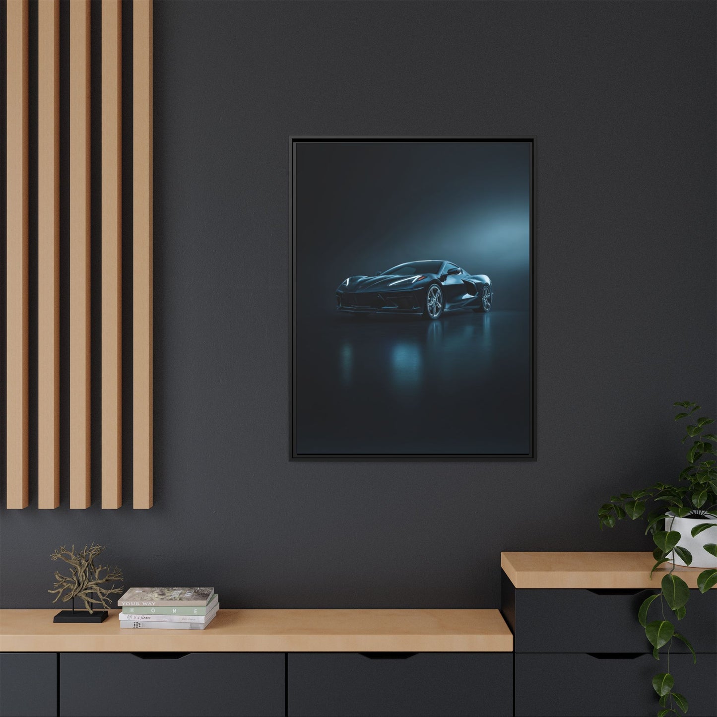 Chevrolet Corvette C8 Stingray – Mid-Engine Silhouette | Luxury Matte Canvas