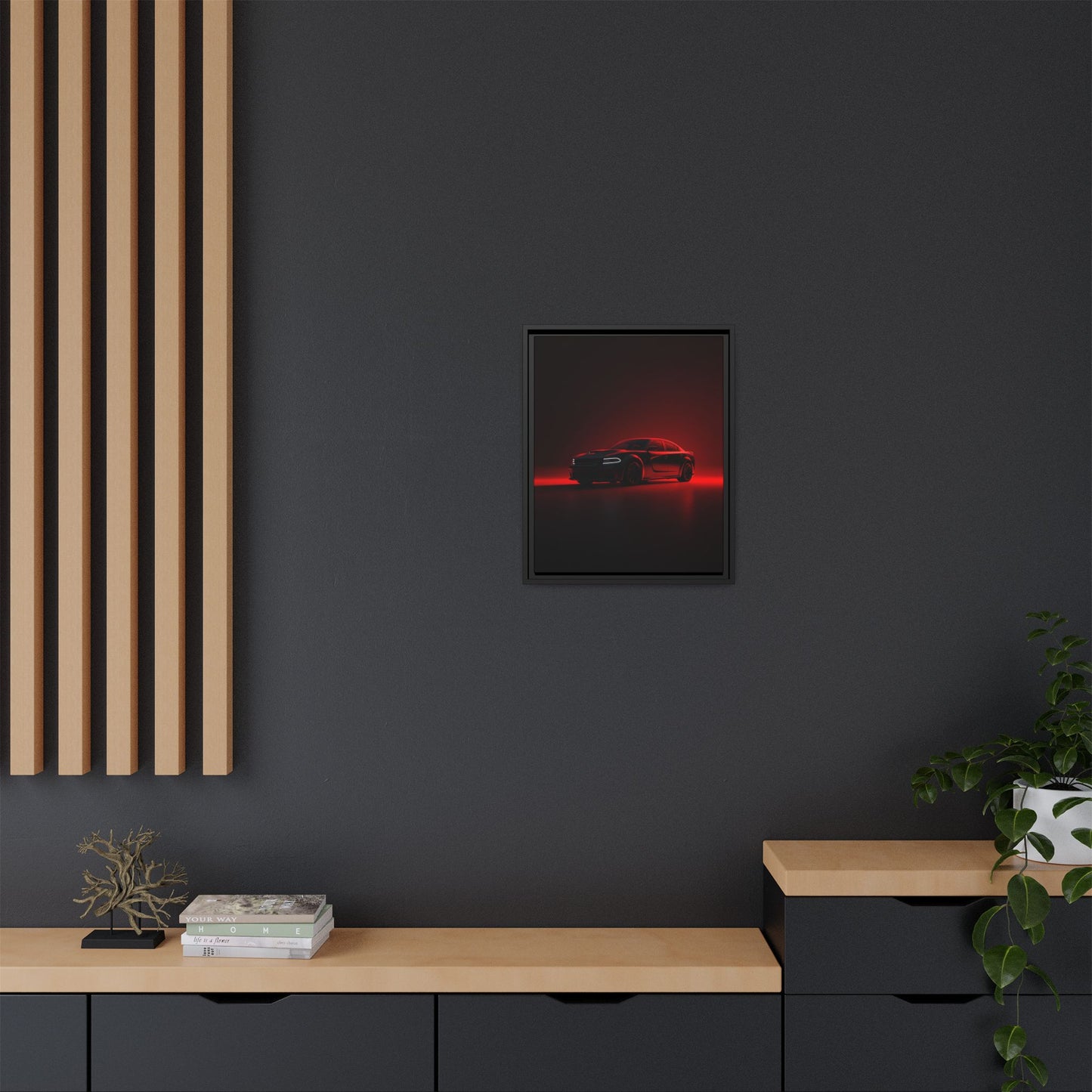 Dodge Charger Hellcat – Supercharged Sedan Silhouette | Luxury Matte Canvas