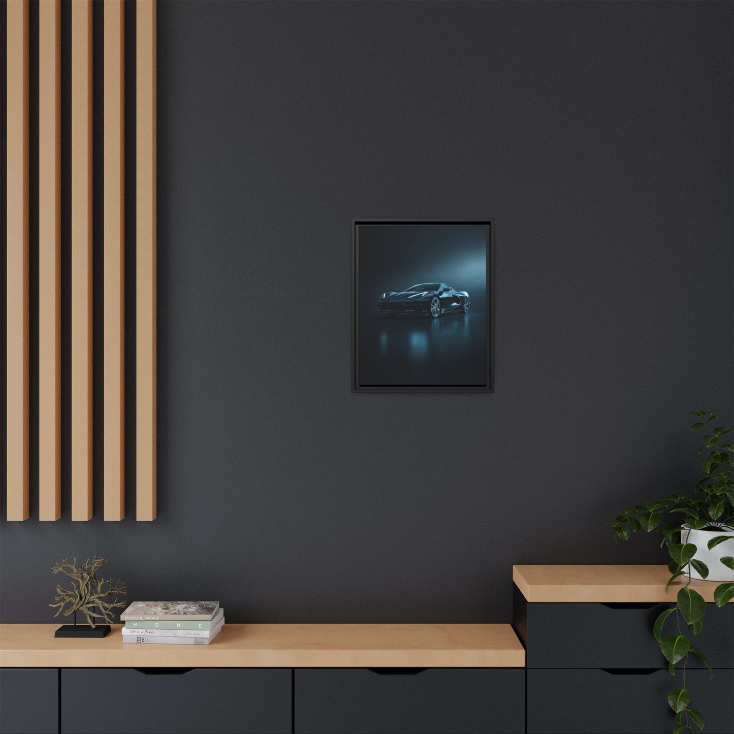 Chevrolet Corvette C8 Stingray – Mid-Engine Silhouette | Luxury Matte Canvas