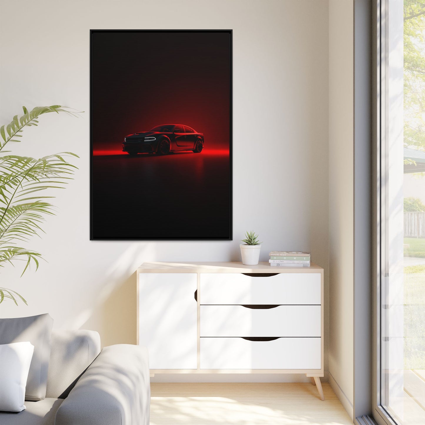 Dodge Charger Hellcat – Supercharged Sedan Silhouette | Luxury Matte Canvas