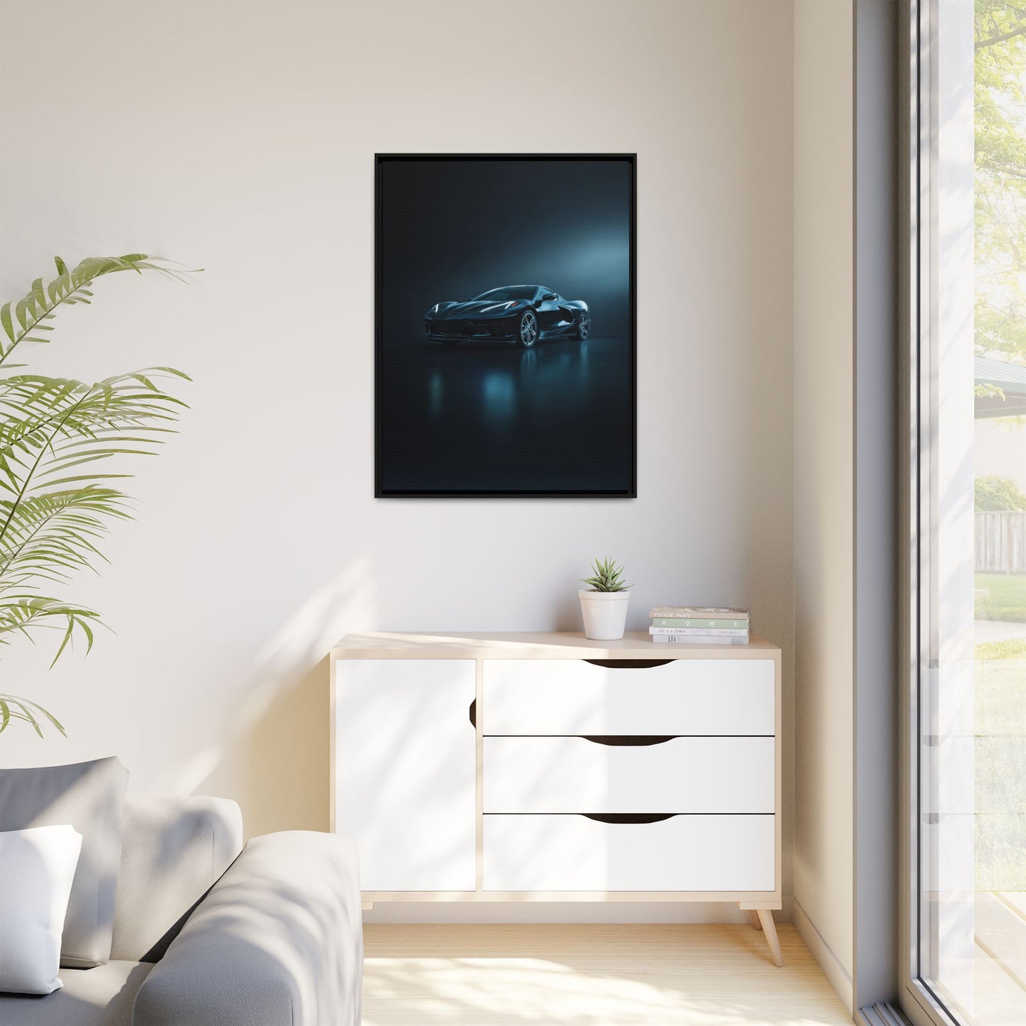 Chevrolet Corvette C8 Stingray – Mid-Engine Silhouette | Luxury Matte Canvas