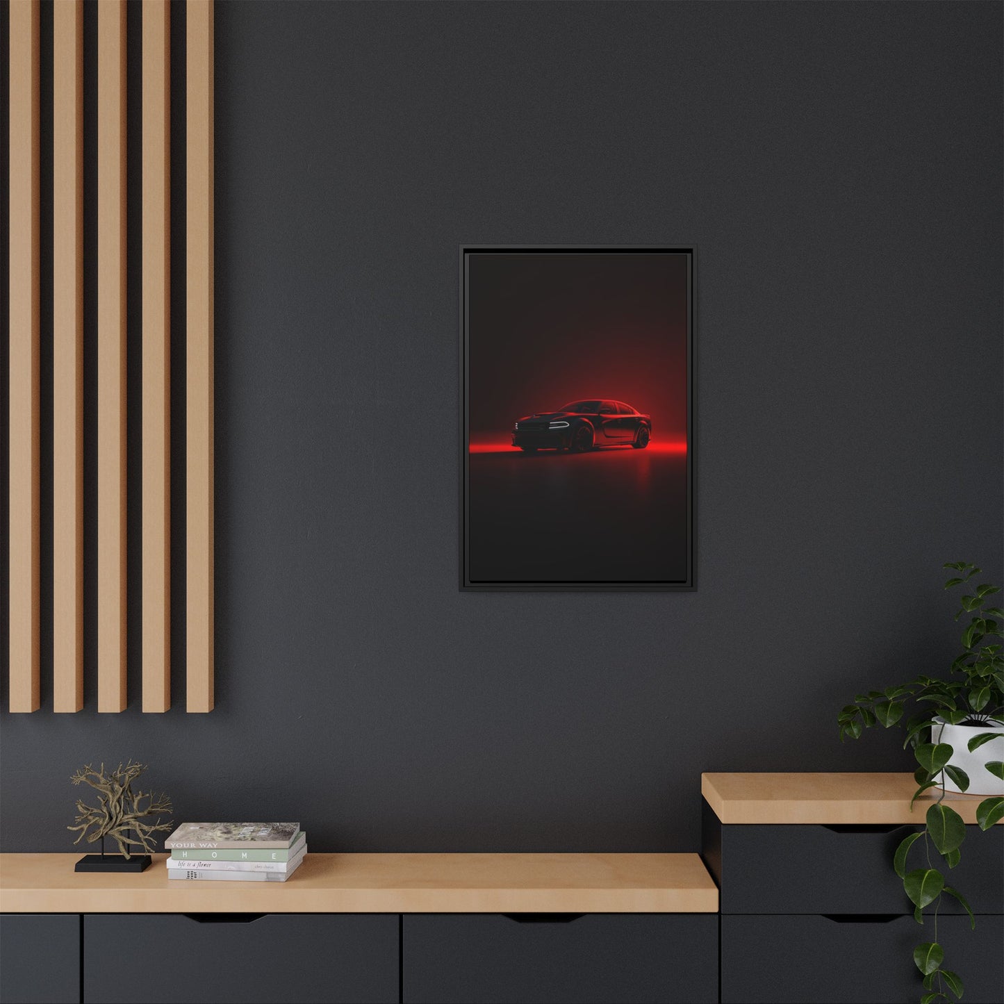 Dodge Charger Hellcat – Supercharged Sedan Silhouette | Luxury Matte Canvas