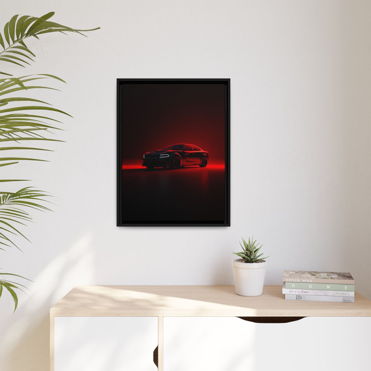 Dodge Charger Hellcat – Supercharged Sedan Silhouette | Luxury Matte Canvas