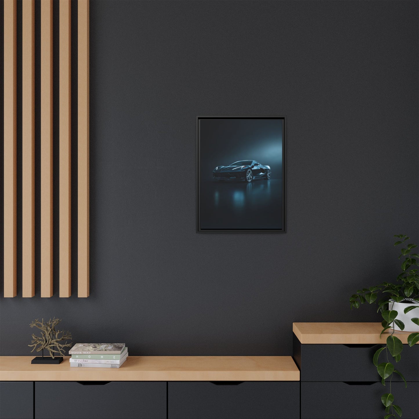 Chevrolet Corvette C8 Stingray – Mid-Engine Silhouette | Luxury Matte Canvas