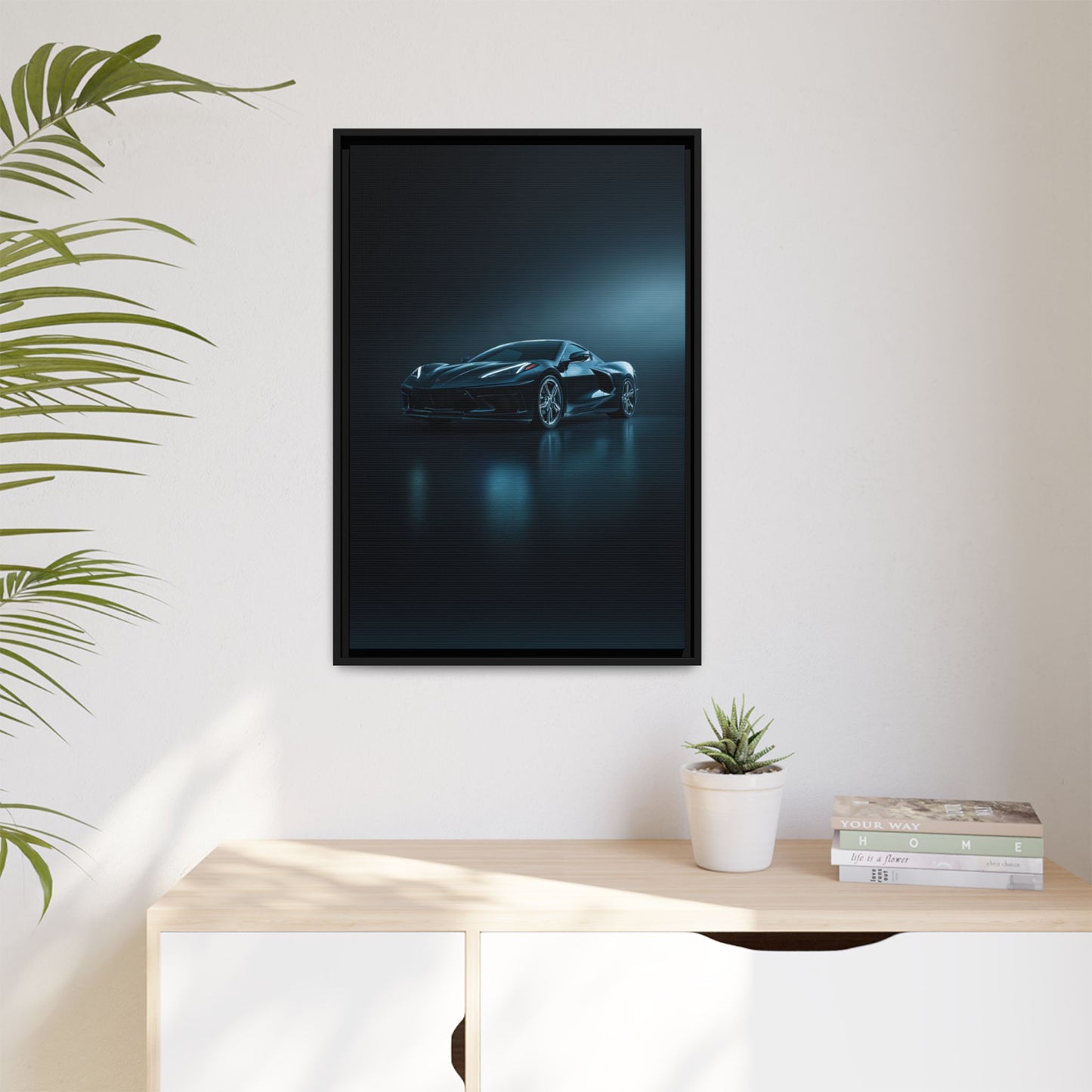 Chevrolet Corvette C8 Stingray – Mid-Engine Silhouette | Luxury Matte Canvas