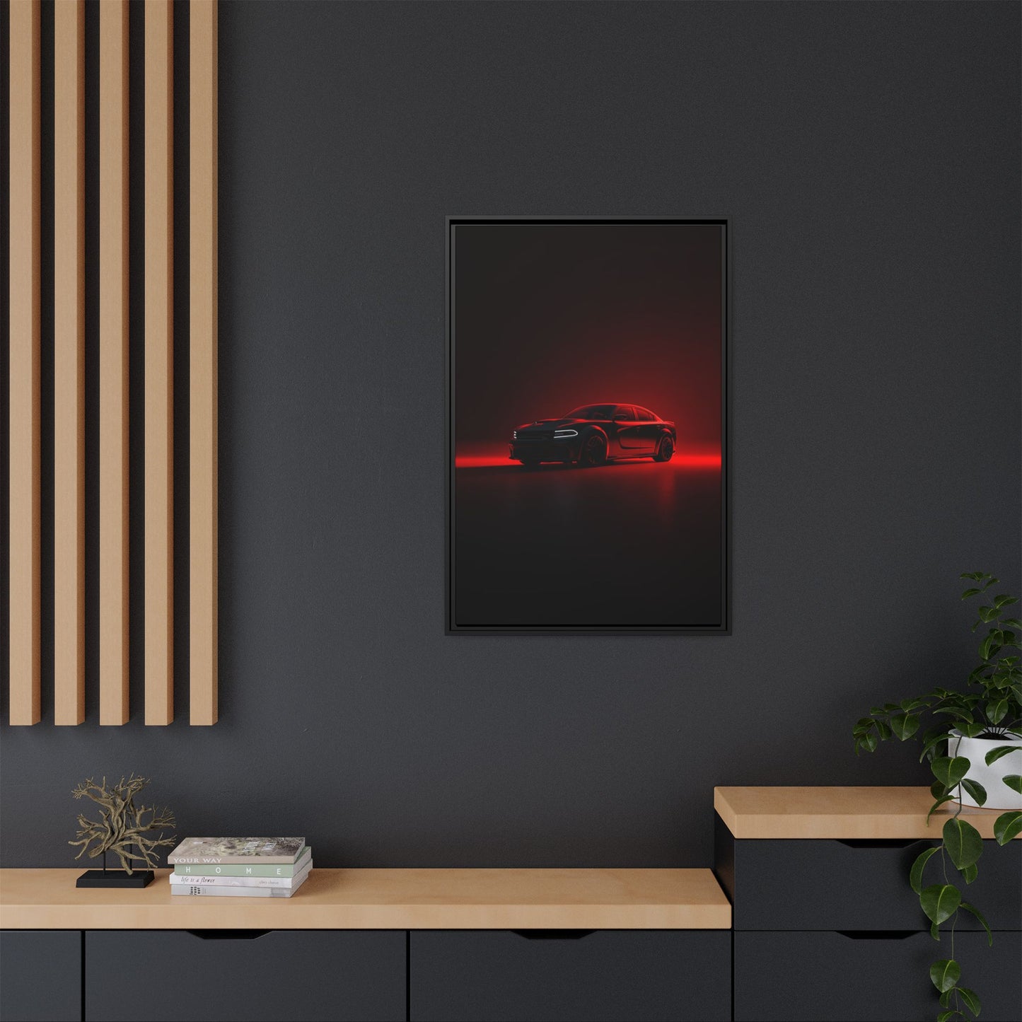 Dodge Charger Hellcat – Supercharged Sedan Silhouette | Luxury Matte Canvas