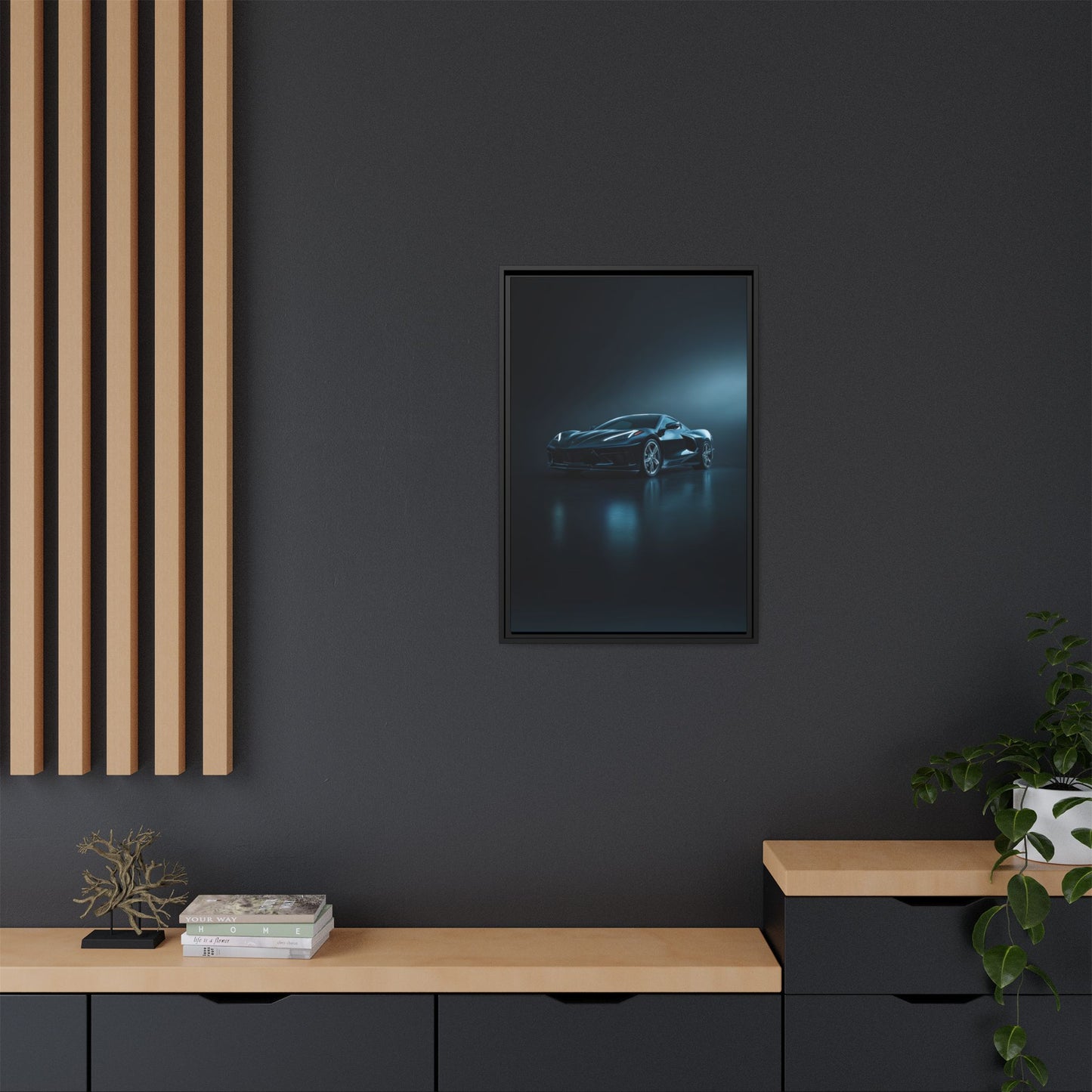 Chevrolet Corvette C8 Stingray – Mid-Engine Silhouette | Luxury Matte Canvas