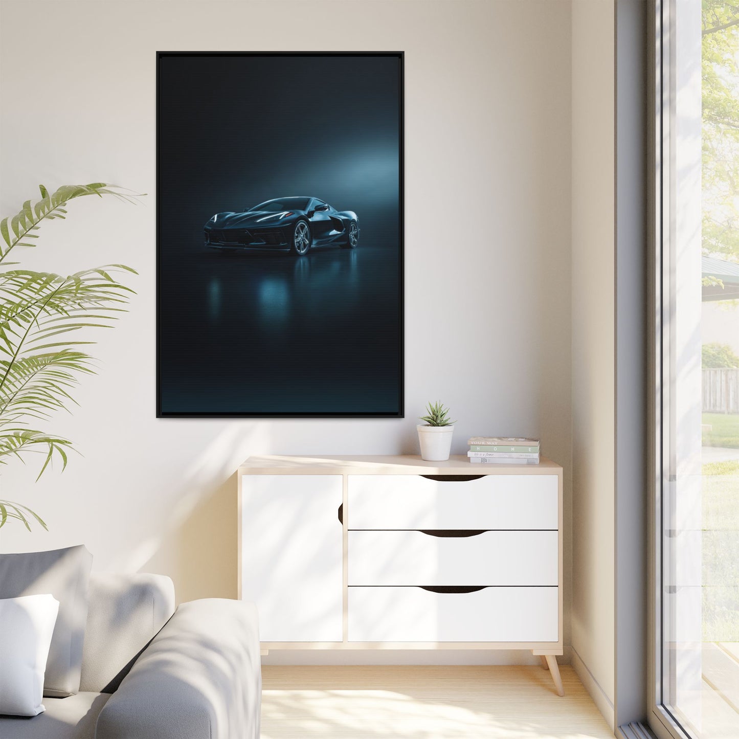 Chevrolet Corvette C8 Stingray – Mid-Engine Silhouette | Luxury Matte Canvas