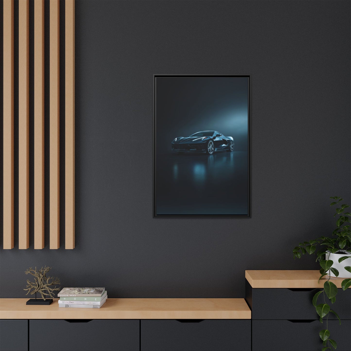 Chevrolet Corvette C8 Stingray – Mid-Engine Silhouette | Luxury Matte Canvas
