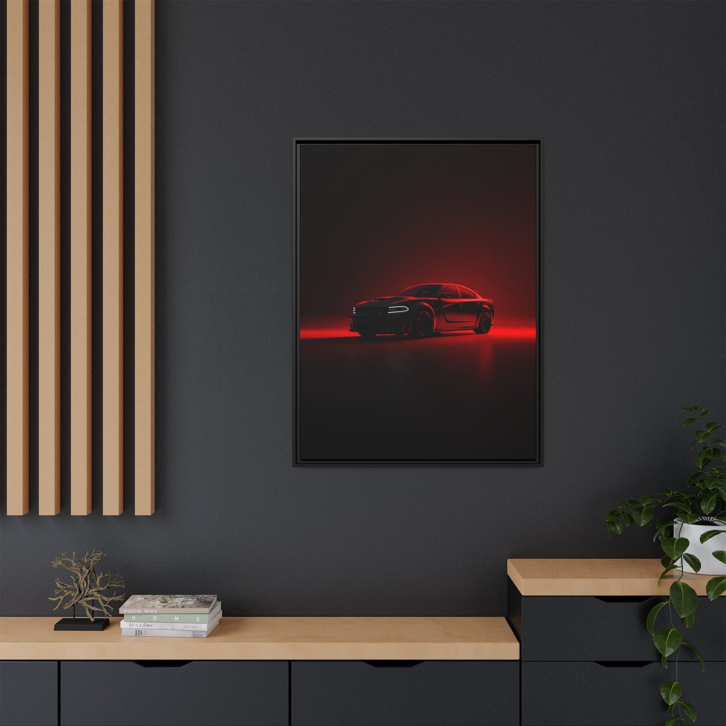 Dodge Charger Hellcat – Supercharged Sedan Silhouette | Luxury Matte Canvas