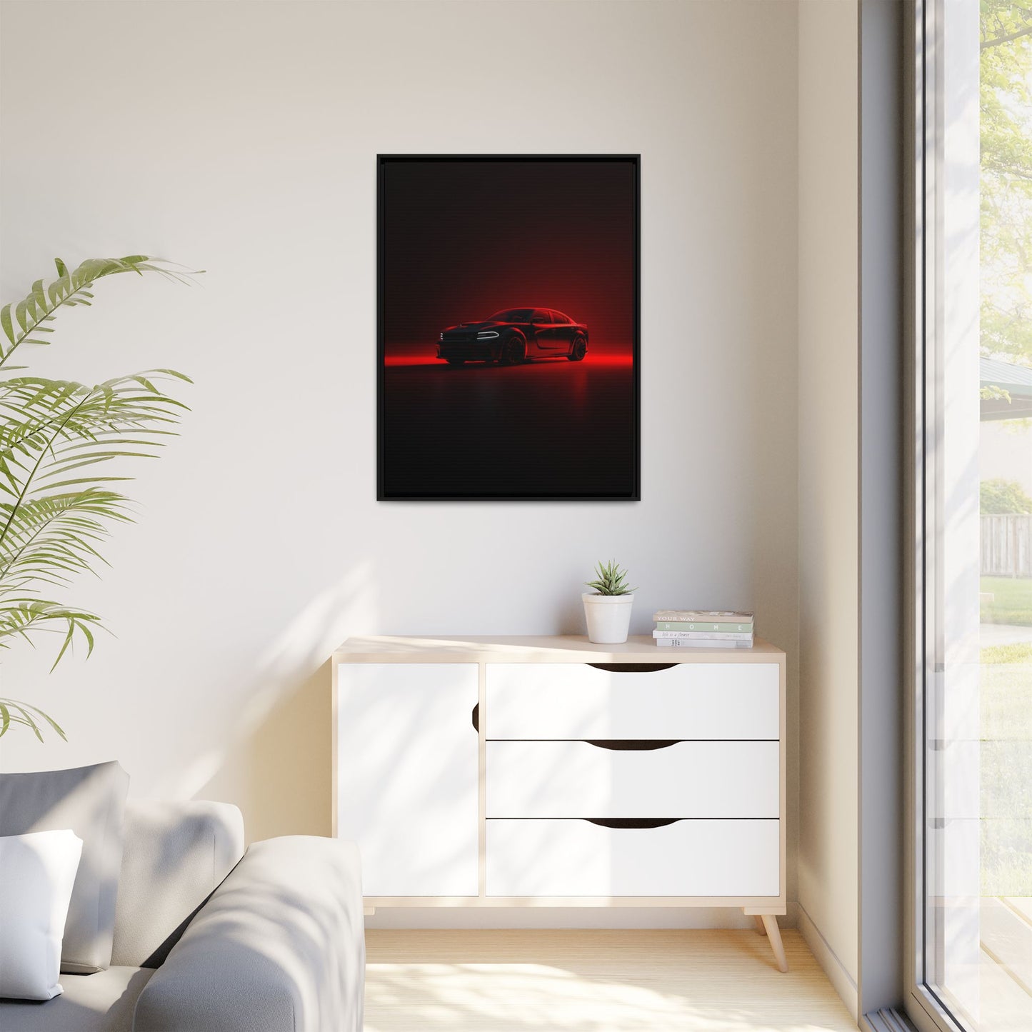 Dodge Charger Hellcat – Supercharged Sedan Silhouette | Luxury Matte Canvas